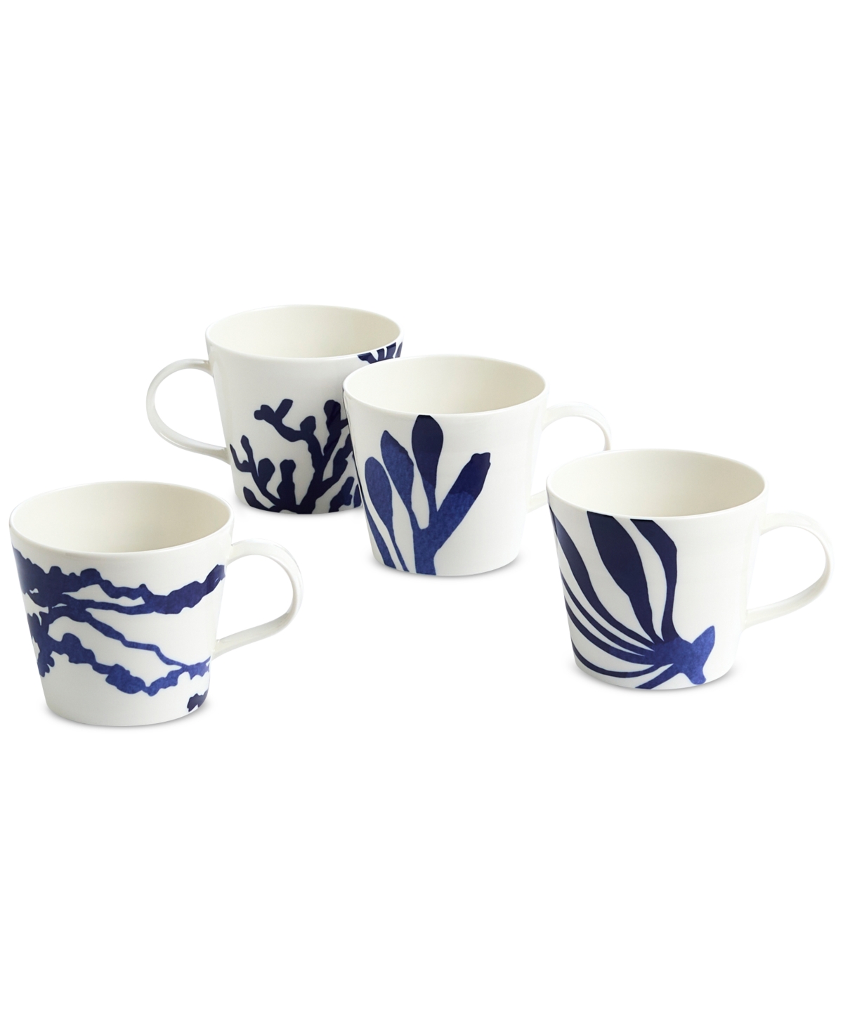 Royal Doulton Pacific Blue Porcelain Mugs Set Of Four