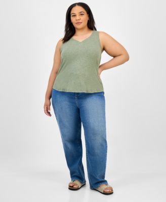 Trendy Plus Size V-Neck Tank Top
