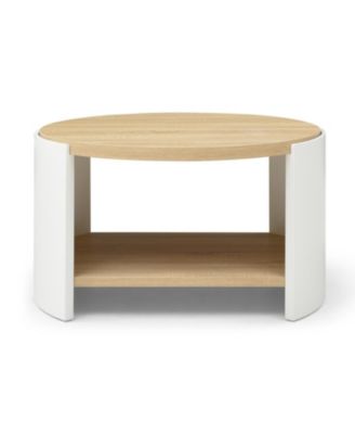 Set of 1 - 31" Round Coffee Table with Storage Shelf