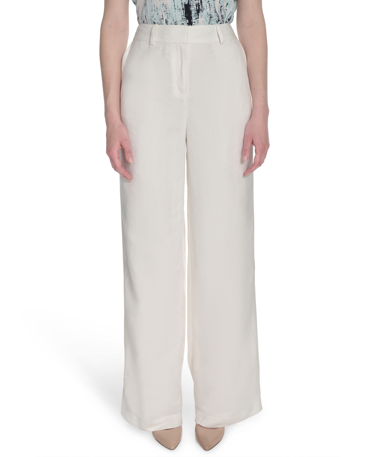 Calvin Klein Women's Linen Blend Wide-leg Pants