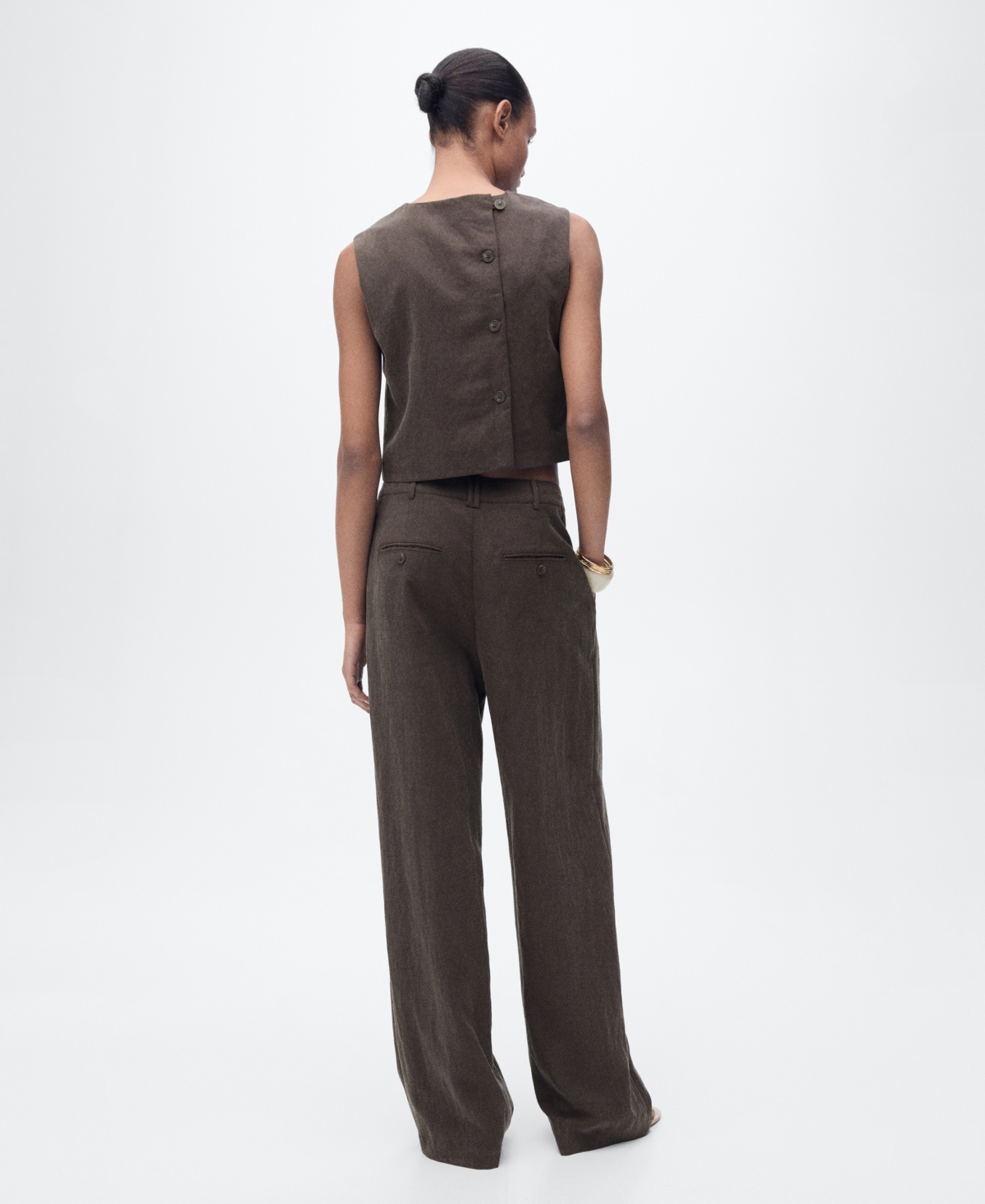 Shop Mango Women's Pleated Straight-fit Lyocell Pants