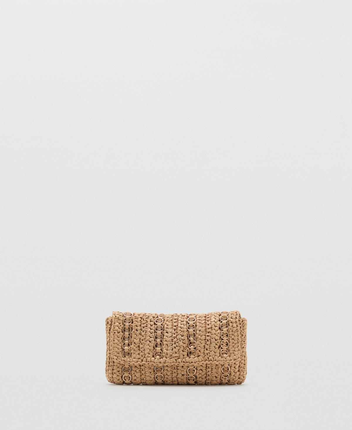 Mango Women's Metal Rings Natural Fiber Bag