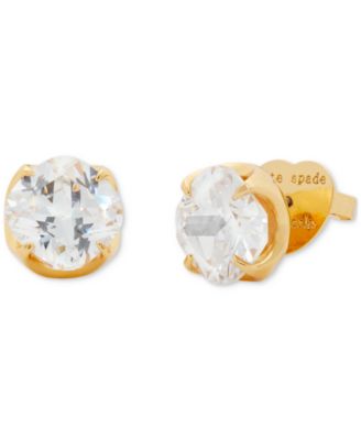 Gold-Tone Cubic Zirconia Flower Stud Earrings