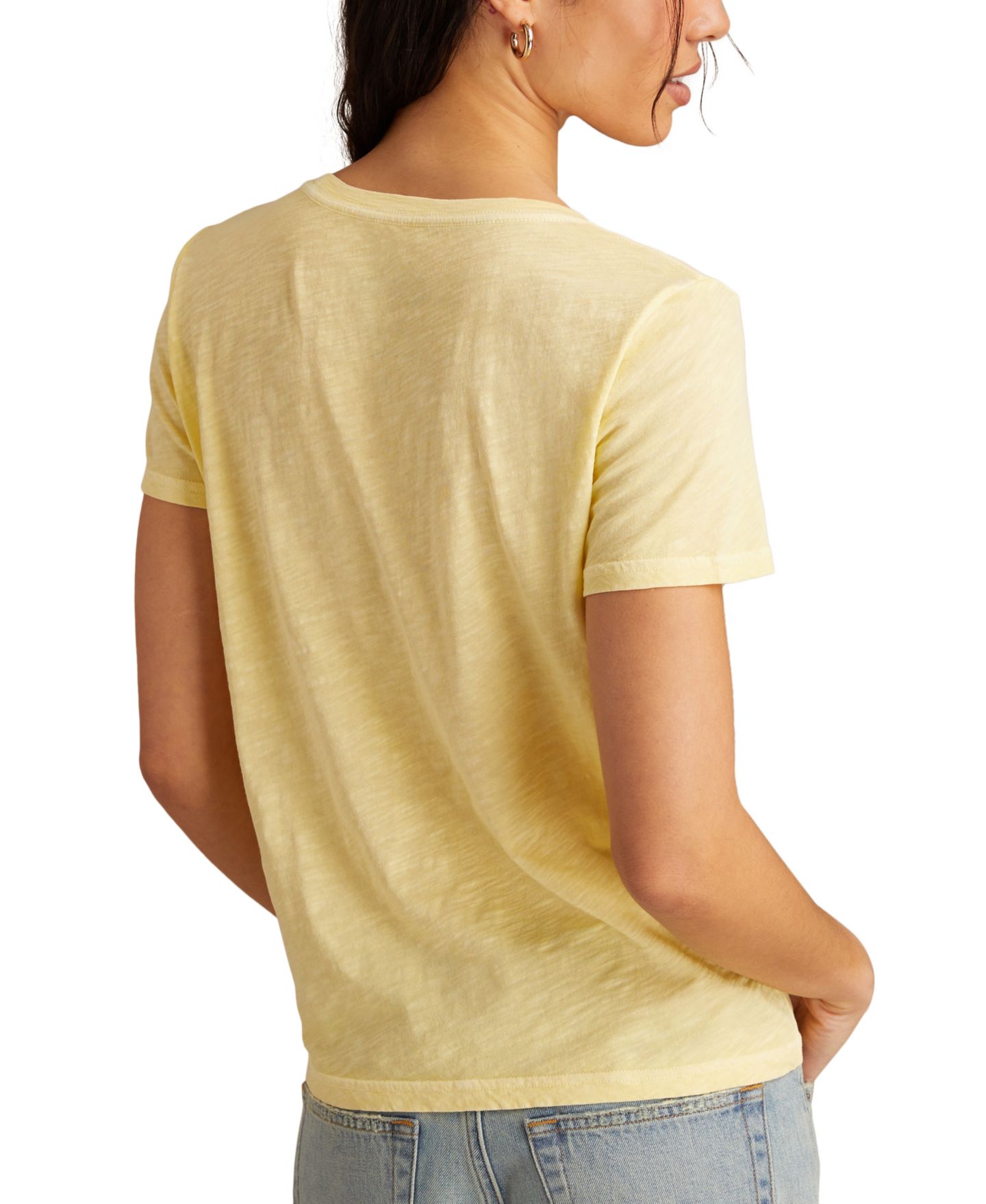 Женская футболка Lucky Brand Cotton Tropical Corona Graphic, цвет: Жёлтый — фото 3