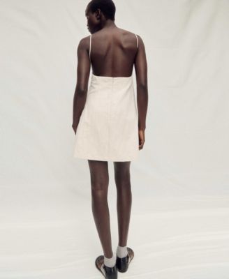 Women's Frayed Neckline Cotton Dress