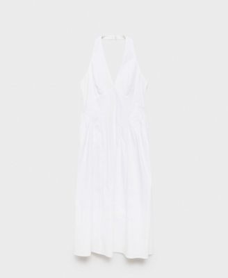 Women's Halter Neck Cotton Midi Dress