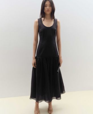 Women's Ruffled Linen-Blend Dress