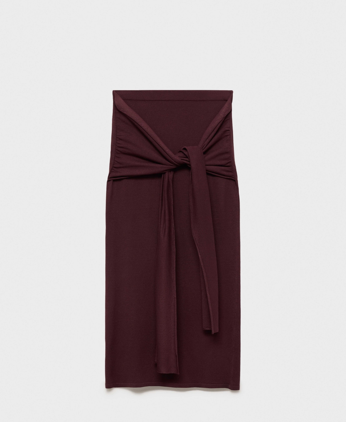 Women's Knot Detail Knitted Skirts - Chocolate