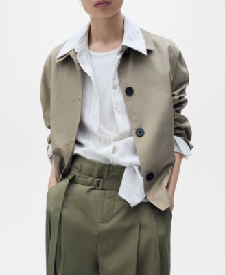 Women's Belted Wide Leg Cotton Pants