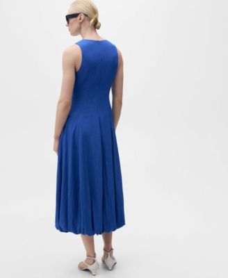 Women's Puffed Hem Midi Dress