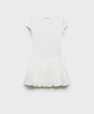 Women's Puffed Hem Combined Dress