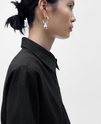 Women's Short Sleeve Linen-Blend Shirt