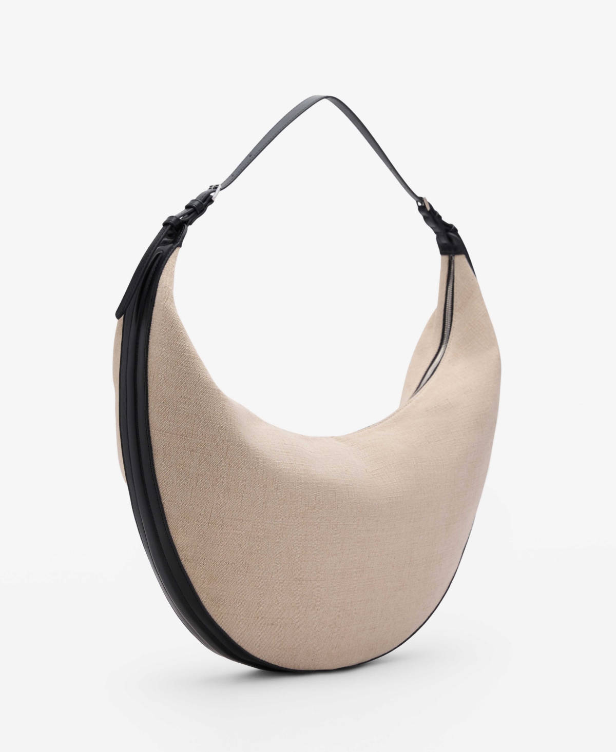 Mango Women's Oval Linen-blend Shoulder Bag