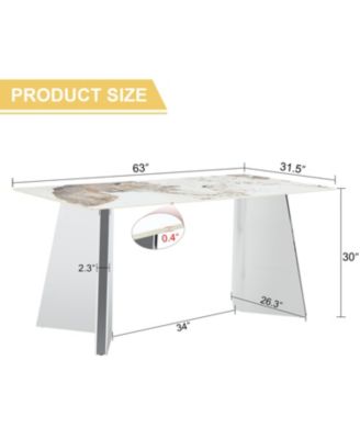 Streamdale Pandora Patterned Dining Table with Butterfly Legs (63"x31.5x30")