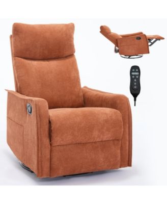 Streamdale Heat Massage Manual Recliner Chair with Rocker and Swivel in Fabric for Living Room
