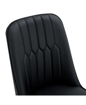 Streamdale Set of 8 Dining Chairs with PU Backrest and Gold Metal Legs