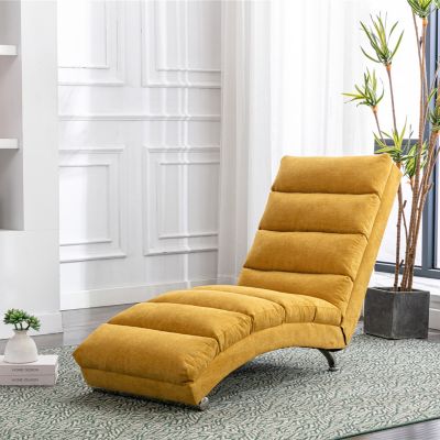  1 Pc.  Linen  Modern  Chaise Lounge Chair
