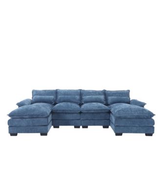 1 Pc Chenille Fabric Sectional Sofa U-Shape Modern Large Living Room Seating