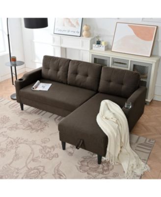 Set of 1 Spacious and Comfortable Modern Sofa with Built-In Storage and Adjustable Leg Rest