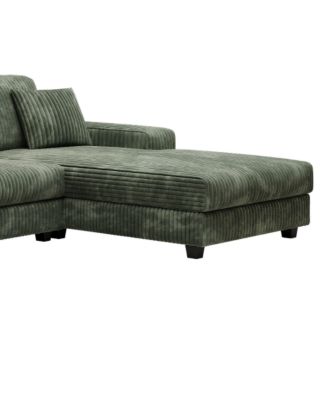 Corduroy U-Shaped Sofa, 4 Seat Sofa Bed, Modern Living Room