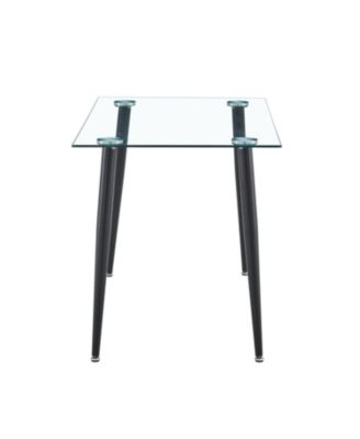 Glass Dining Table with Black Base Refined Versatility