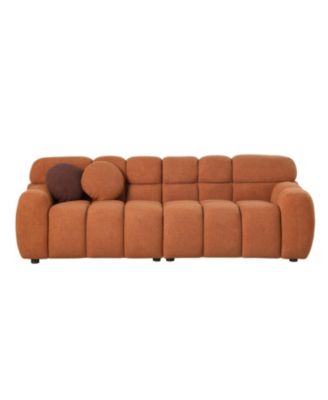 Streamdale Light Brown Boucle 3-Seater Marshmallow Sofa