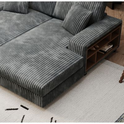 Streamdale Corduroy Convertible Sofa Bed Modern Oversized Lounge Chair