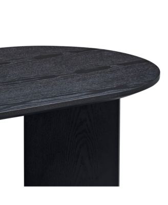 Modern 39.37" Oval Coffee Table with Pedestal Base