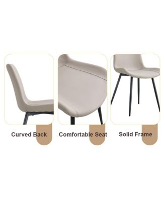 Streamdale Cozy Modern MDF Dining Set with 6 Gray Faux Leather Chairs