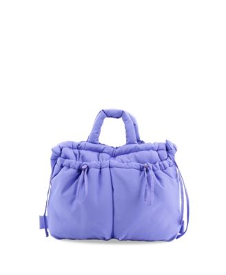 Puffy Convertible Tote with Adjustable Handles and Spacious Compartments