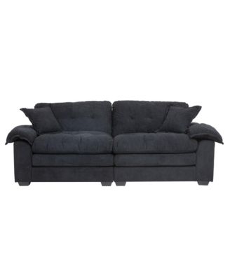 Chenille Recliner Sofa with Pillows & Memory Foam