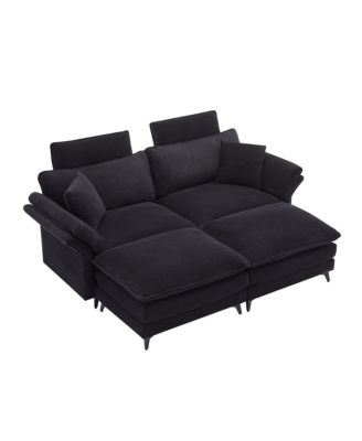 1 Count(85.8") Metal Cloud Comfort Sectional Sofa with Ottomans