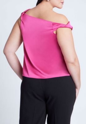 Women's Plus Size Twisted Satin Top