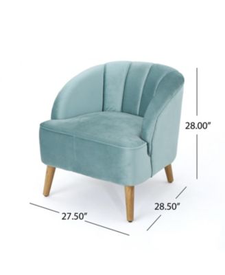 Streamdale Mid-Century Modern Velvet Club Chair With Birch Legs