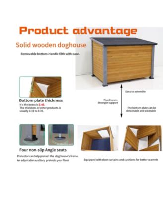 Streamdale 45" Insulated Dog House Wood, Plastic, Indoor/Outdoor"