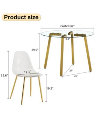 Glass Table & 4 Gold Leg Chairs