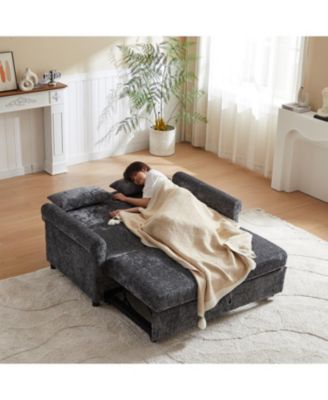 Streamdale Upholstered Sofa Bed - Chenille Loveseat with Adjustable Back