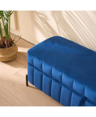 Velvet Storage Soft Bench for Living Room, Entryway and Bedroom.