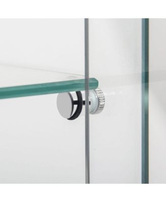 Streamdale White Tempered Glass Cabinet w/ Lights, Locks & Adjustable Feet