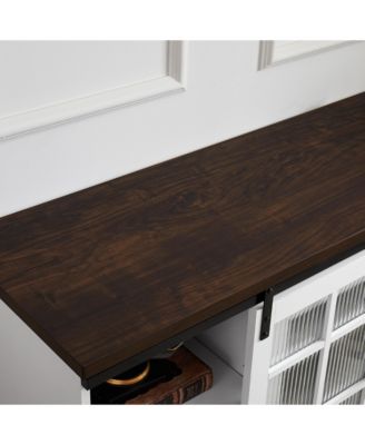 Sliding Door TV Cabinet with Glass Doors and Adjustable Shelves, 59"W x 15.9"D x 27.8"H