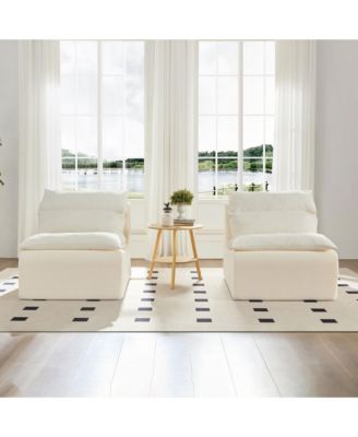 Armless Floor Chair with Backrest, Single Sofa Lounger, Living Room, Bedroom, Office