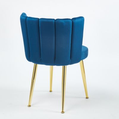 Cozy Velvet Dining Chair (Set of 2) with Gold Legs