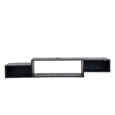 65.35in Wall Mounted Floating TV Stand with 20 Color LEDs and Charging Station
