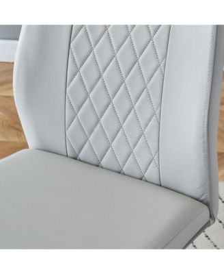 Modern Faux Leather Dining Chairs with Metal Legs Set of 8