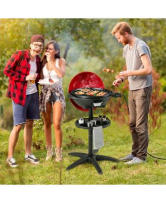 1350 W Outdoor Electric BBQ Grill with Removable Stand