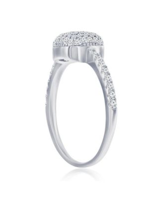 Sterling Silver, Square Pave CZ Ring