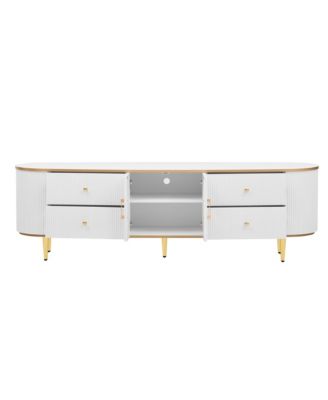 Modern TV Stand - 80 Inch TV Console with Drawers & Cabinet