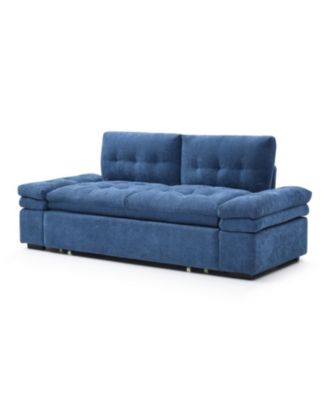 Streamdale Blue Sleeper Sofa Bed with Teddy Chaise