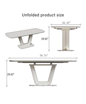 Streamdale Expandable White Dining Table, U-Legs, Home/Office