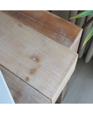 Rustic Modern Manufactured Wood Console Table with Step-Block Design